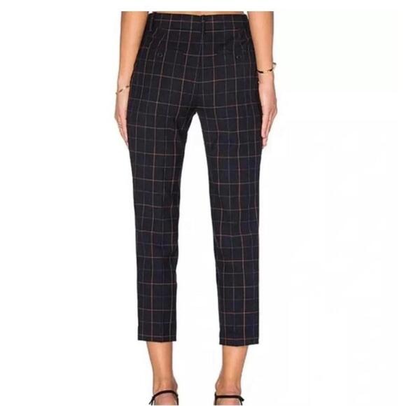 Theory pants womens 6 navy check plaid wool treeca 1 tile academia fall office - Picture 1 of 7